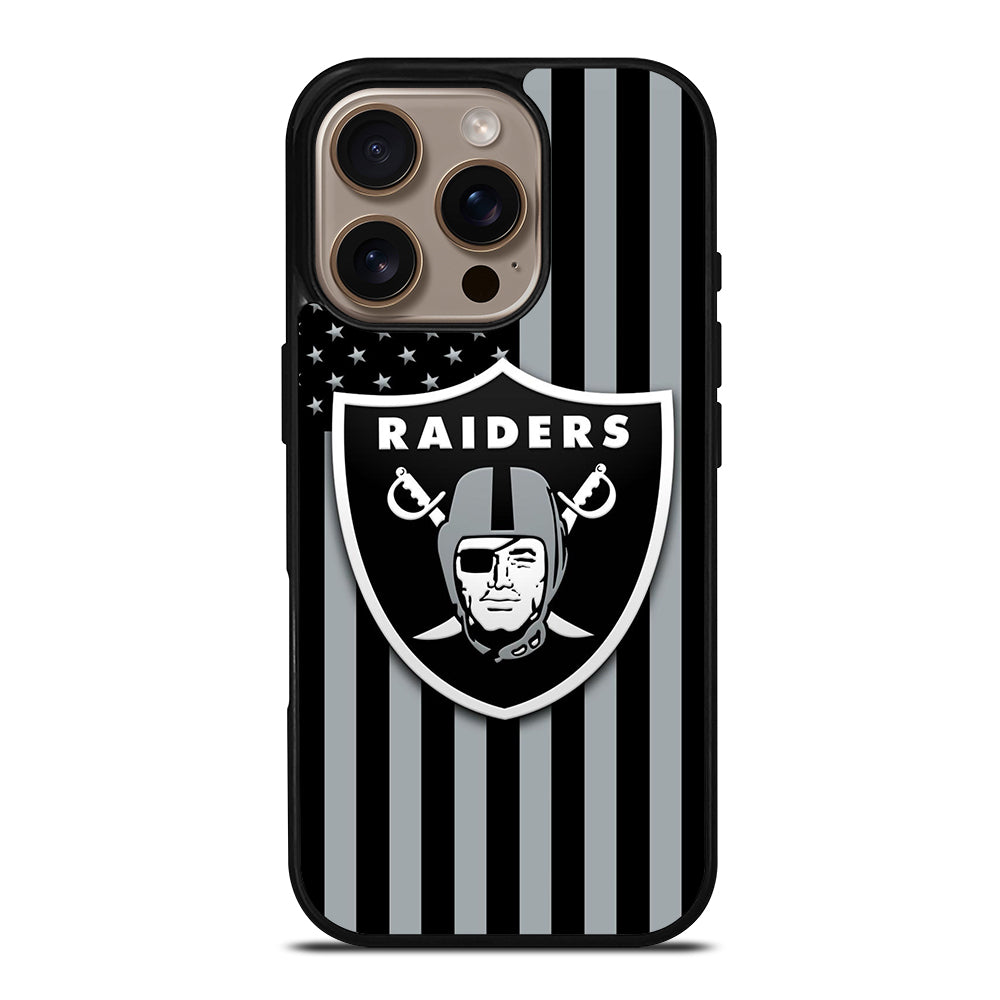 LAS VEGAS RAIDERS AMERICAN FLAG LOGO iPhone 16 Pro Case Cover