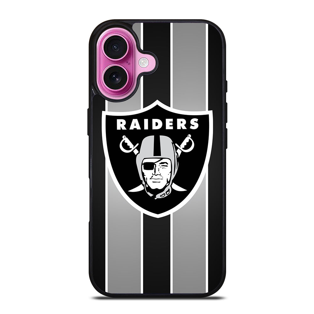LAS VEGAS RAIDERS STRIPE iPhone 16 Plus Case Cover