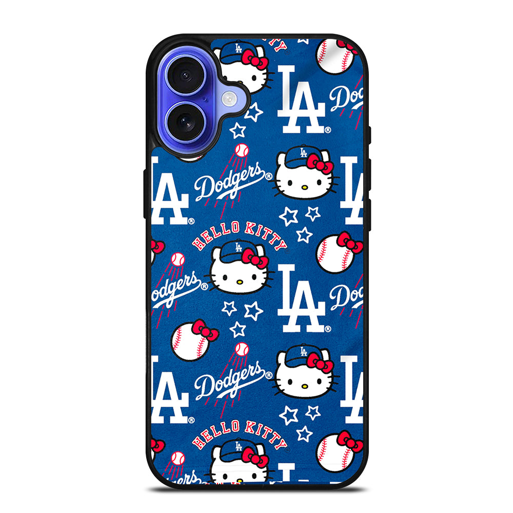 LA DODGERS HELLO KITTY PATTERN iPhone 16 Case Cover