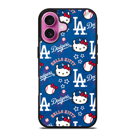 LA DODGERS HELLO KITTY PATTERN iPhone 16 Plus Case Cover