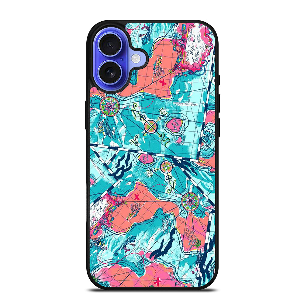 LILLY PULITZER WORLD MAPS iPhone 16 Case Cover