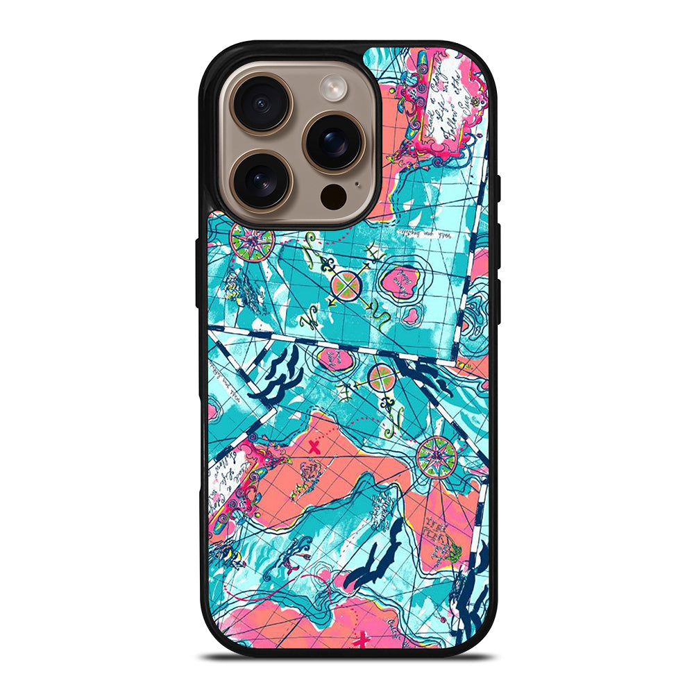 LILLY PULITZER WORLD MAPS iPhone 16 Pro Case Cover