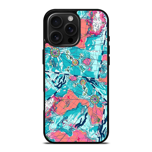 LILLY PULITZER WORLD MAPS iPhone 16 Pro Max Case Cover