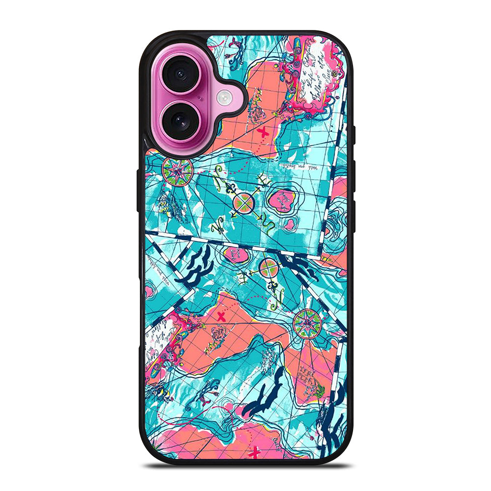 LILLY PULITZER WORLD MAPS iPhone 16 Plus Case Cover