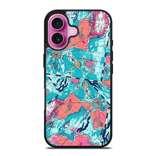 LILLY PULITZER WORLD MAPS iPhone 16 Plus Case Cover