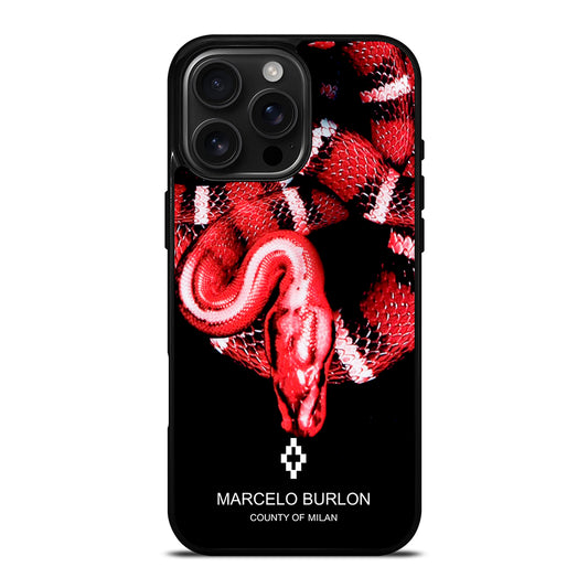 MARCELO BURLON SNAKE RED iPhone 16 Pro Max Case Cover