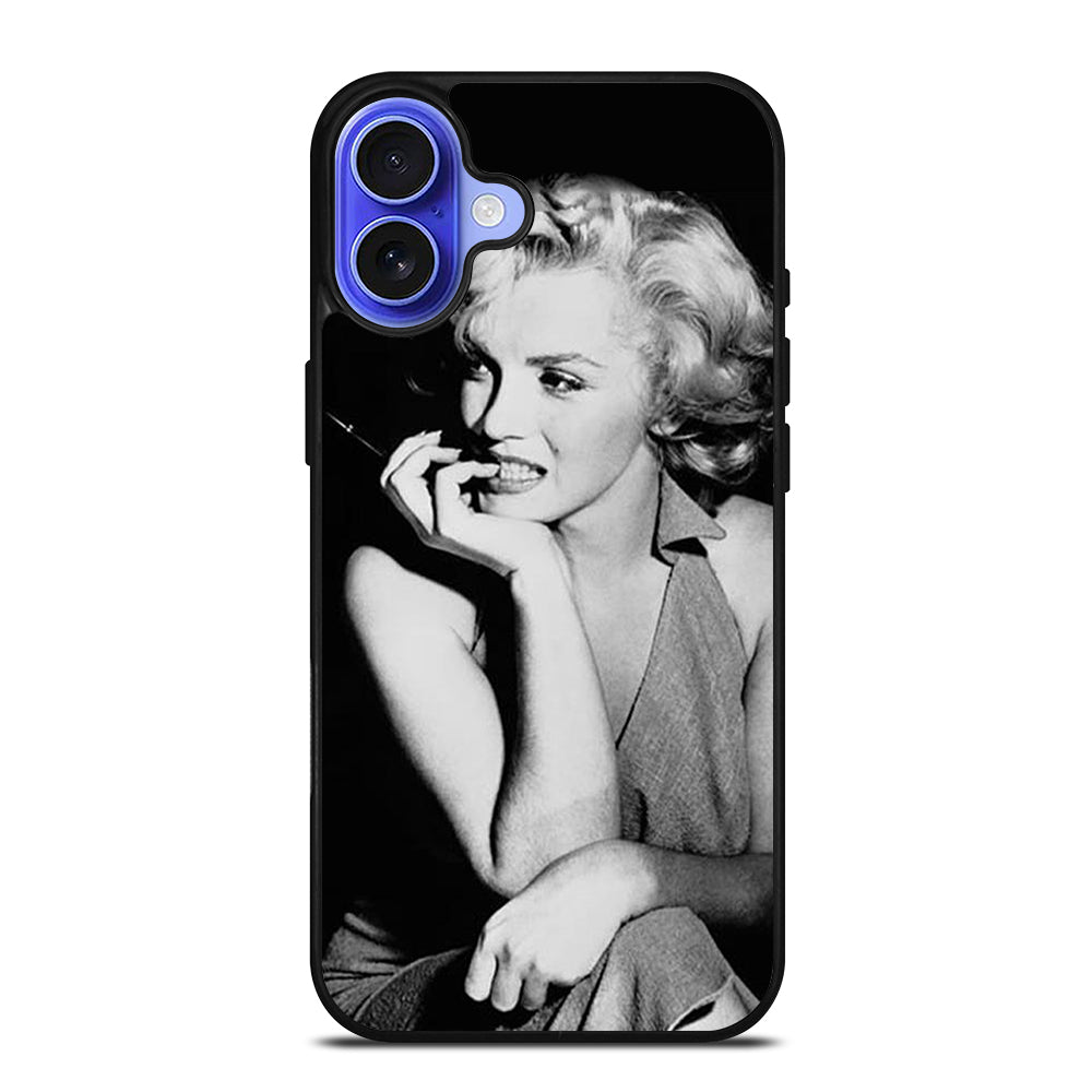 MARILYN MONROE BLACK WHITE iPhone 16 Case Cover