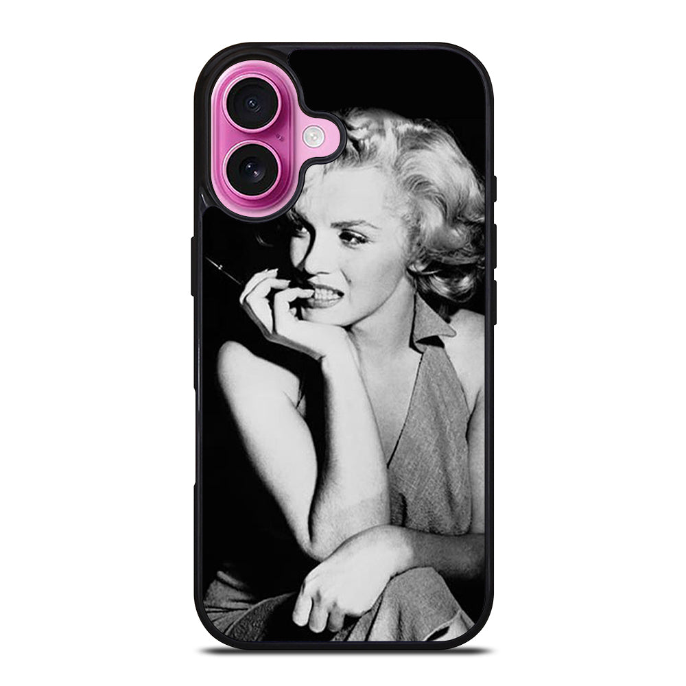 MARILYN MONROE BLACK WHITE iPhone 16 Plus Case Cover