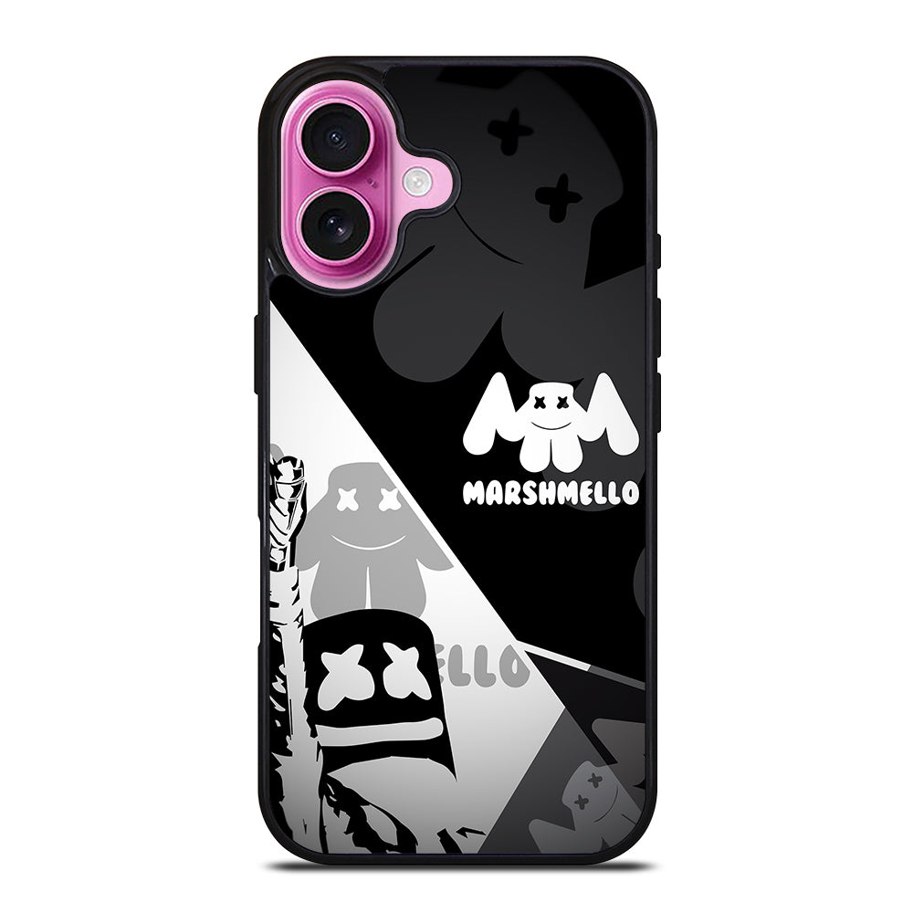MARSHMELLO BLACK WHITE iPhone 16 Plus Case Cover