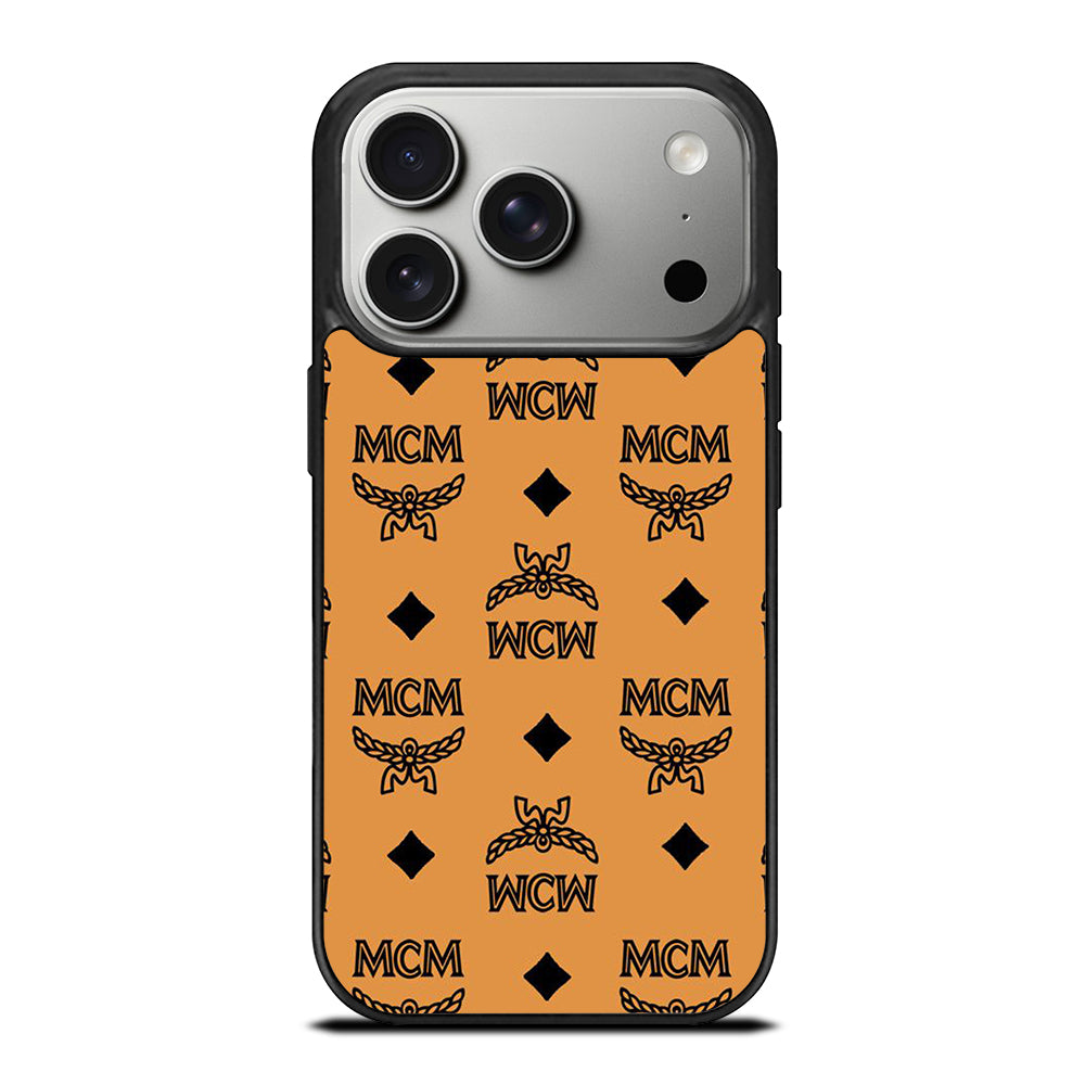 MCM WORLD WIDE BROWN LEATHER PATTERN iPhone 17 Pro Case Cover