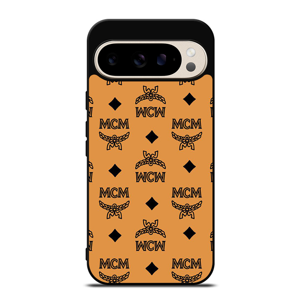 MCM WORLD WIDE BROWN LEATHER PATTERN Google Pixel 9 Pro Case Cover