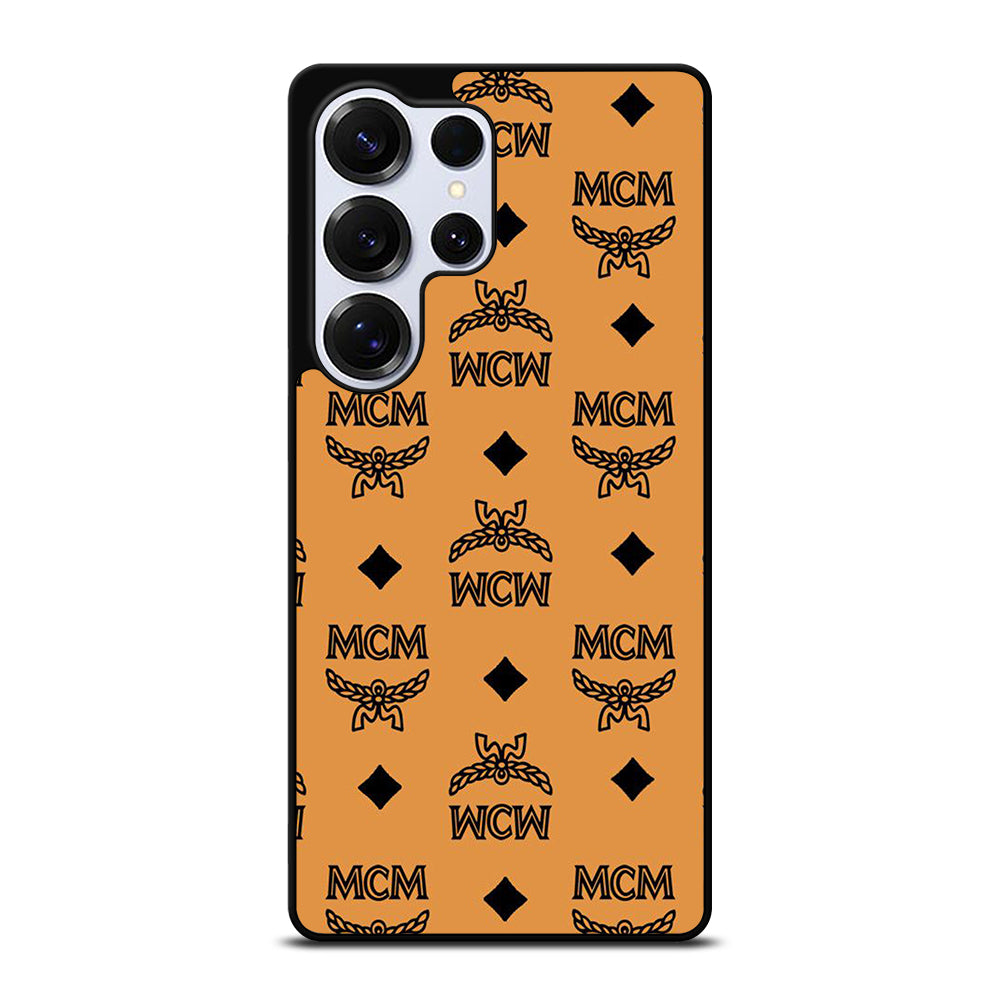 MCM WORLD WIDE BROWN LEATHER PATTERN Samsung Galaxy S25 Ultra Case Cover