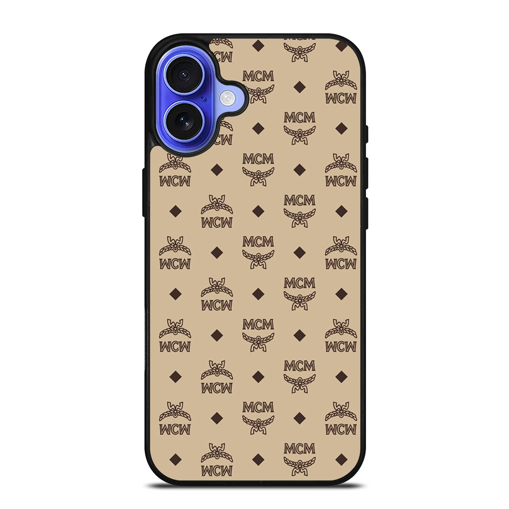 MCM WORLD WIDE BROWN LEATHER PATTERN 2 iPhone 16 Case Cover