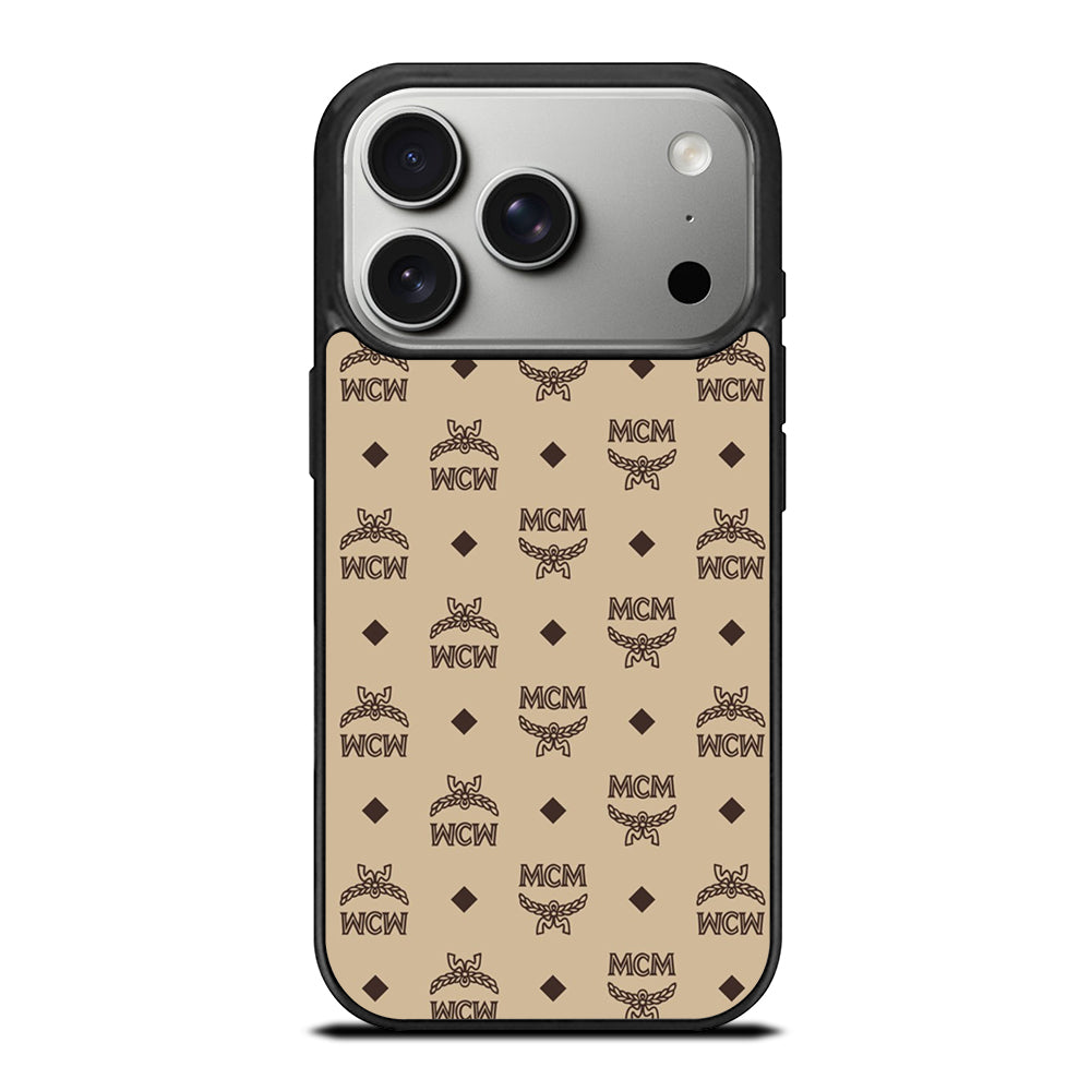 MCM WORLD WIDE BROWN LEATHER PATTERN 2 iPhone 17 Pro Case Cover