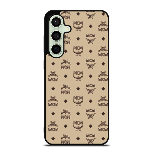 MCM WORLD WIDE BROWN LEATHER PATTERN 2 Samsung Galaxy S24 FE Case Cover