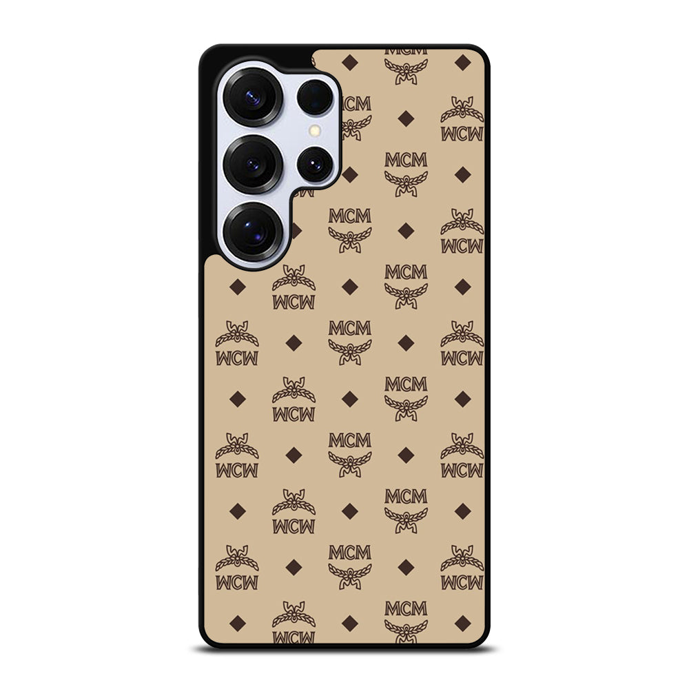 MCM WORLD WIDE BROWN LEATHER PATTERN 2 Samsung Galaxy S25 Ultra Case Cover