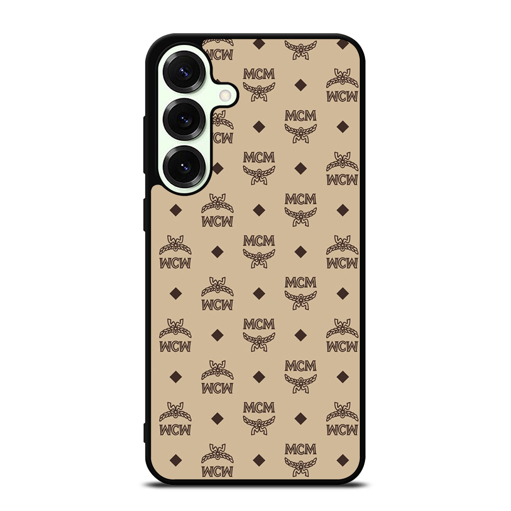 MCM WORLD WIDE BROWN LEATHER PATTERN 2 Samsung Galaxy S25 Plus Case Cover