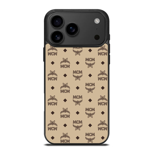 MCM WORLD WIDE BROWN LEATHER PATTERN 2 iPhone 17 Pro Max Case Cover