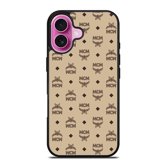 MCM WORLD WIDE BROWN LEATHER PATTERN 2 iPhone 16 Plus Case Cover