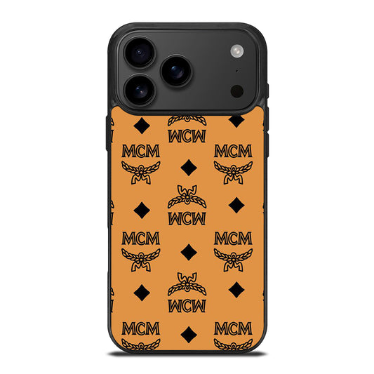 MCM WORLD WIDE BROWN LEATHER PATTERN iPhone 17 Pro Max Case Cover