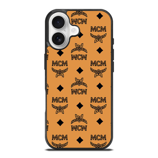 MCM WORLD WIDE BROWN LEATHER PATTERN iPhone 17 Case Cover