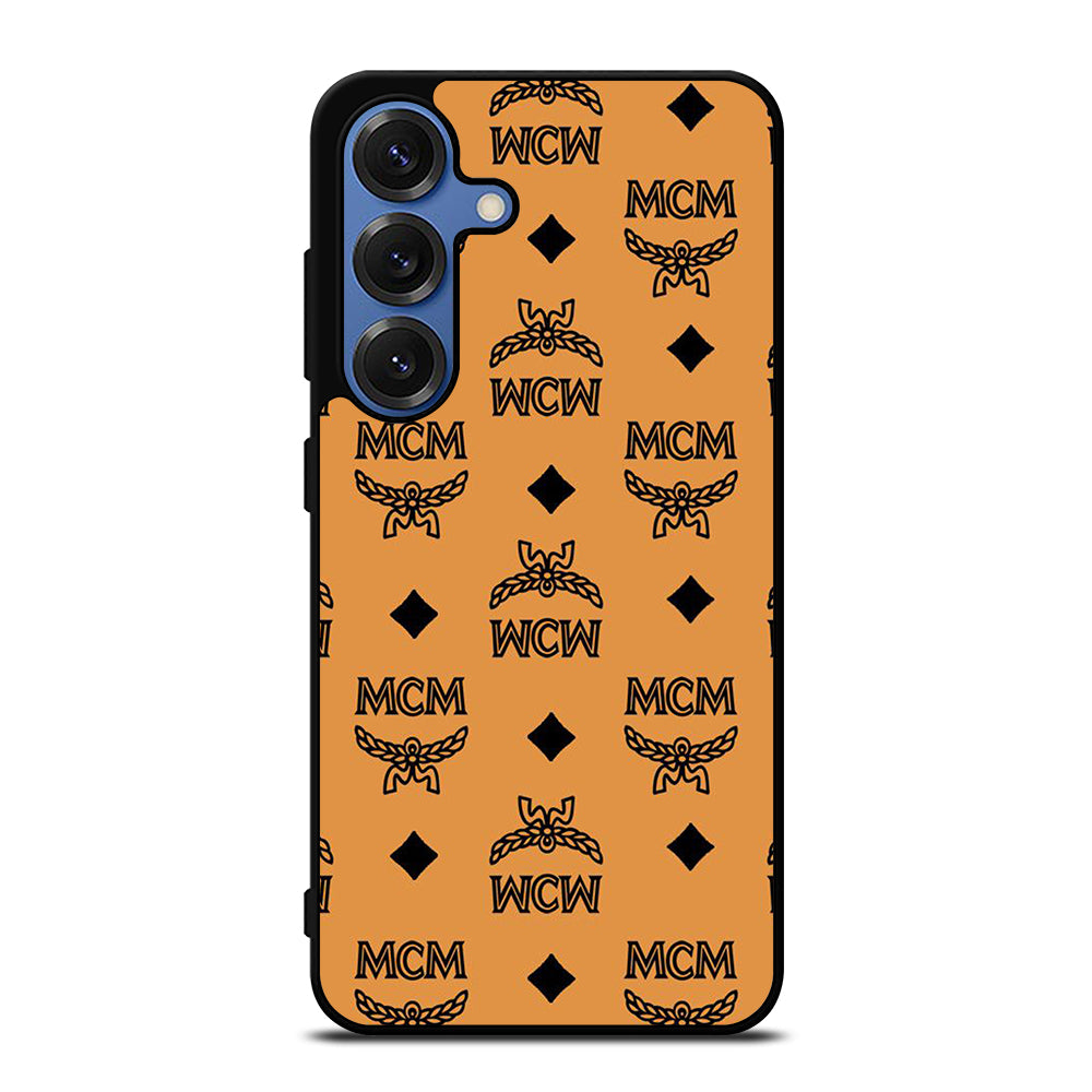 MCM WORLD WIDE BROWN LEATHER PATTERN Samsung Galaxy S25 Case Cover