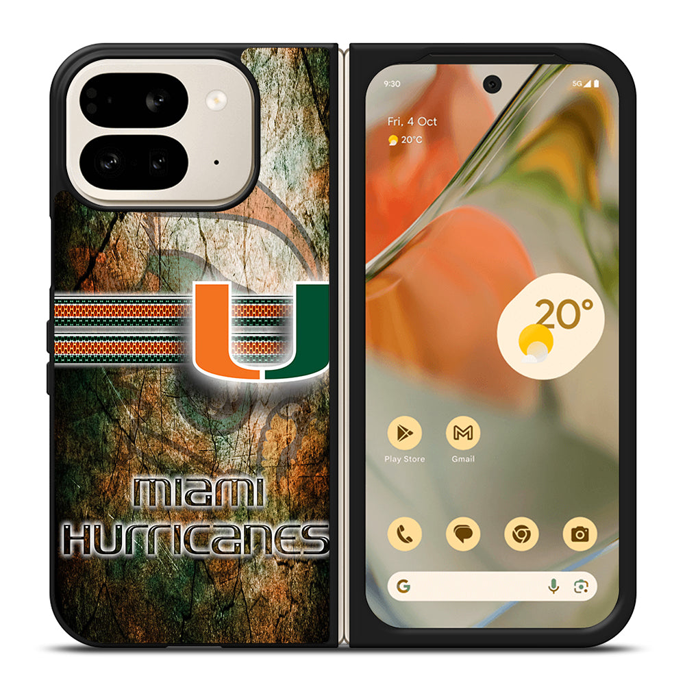 MIAMI HURRICANES NFL 3 Google Pixel 9 Pro Fold Case Cover