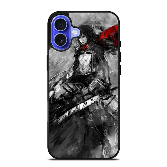 MIKASA ACKERMAN ATTACK ON TITAN ART iPhone 16 Case Cover