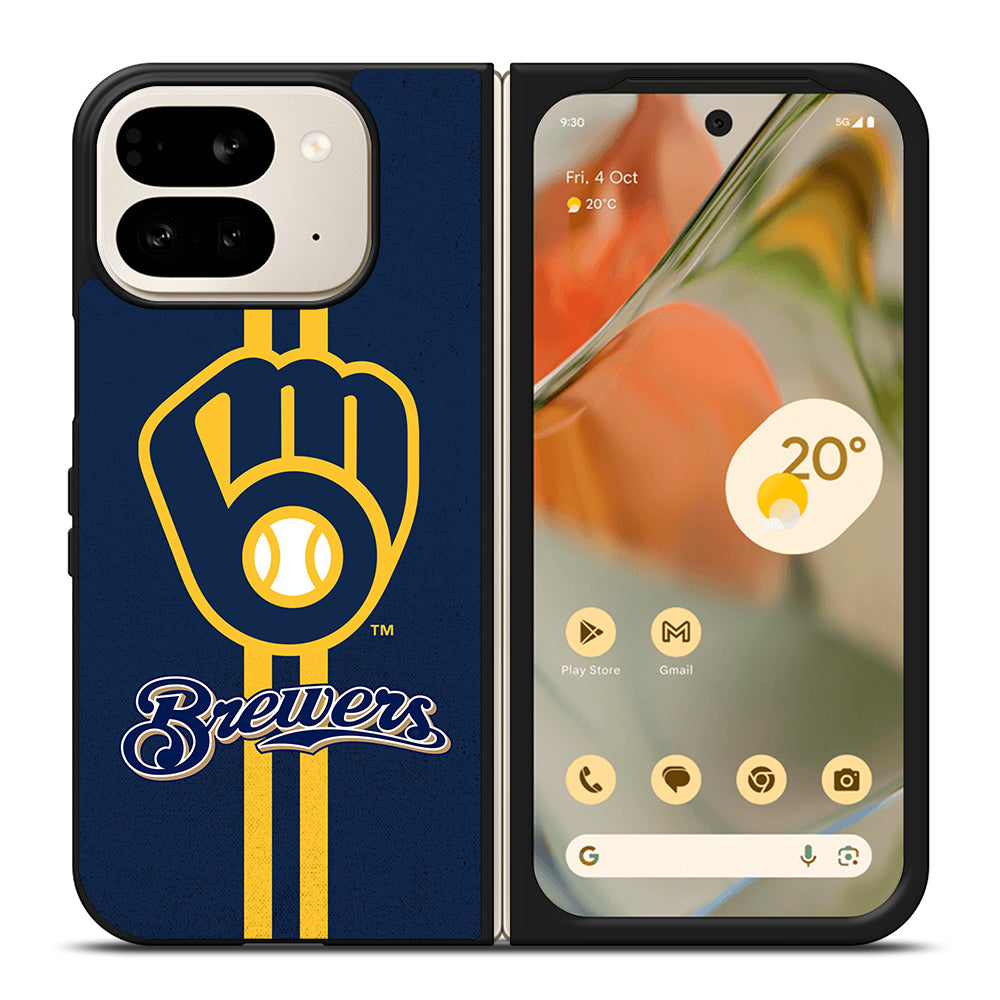 MILWAUKEE BREWERS STRIPE LOGO Google Pixel 9 Pro Fold Case Cover