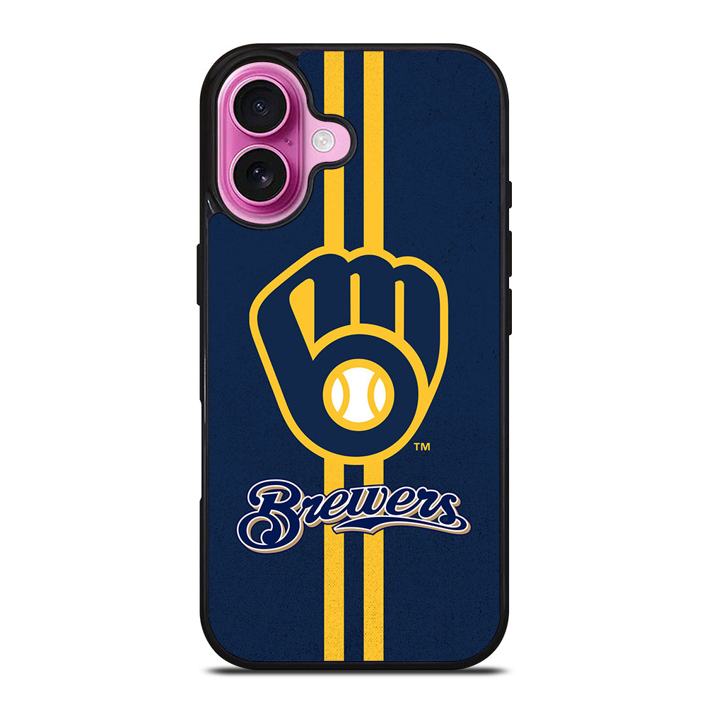 MILWAUKEE BREWERS STRIPE LOGO iPhone 16 Plus Case Cover