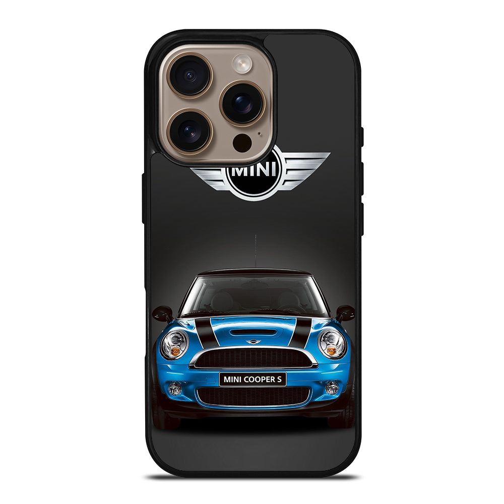 MINI COOPER BLUE CAR iPhone 16 Pro Case Cover