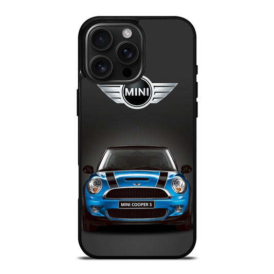 MINI COOPER BLUE CAR iPhone 16 Pro Max Case Cover