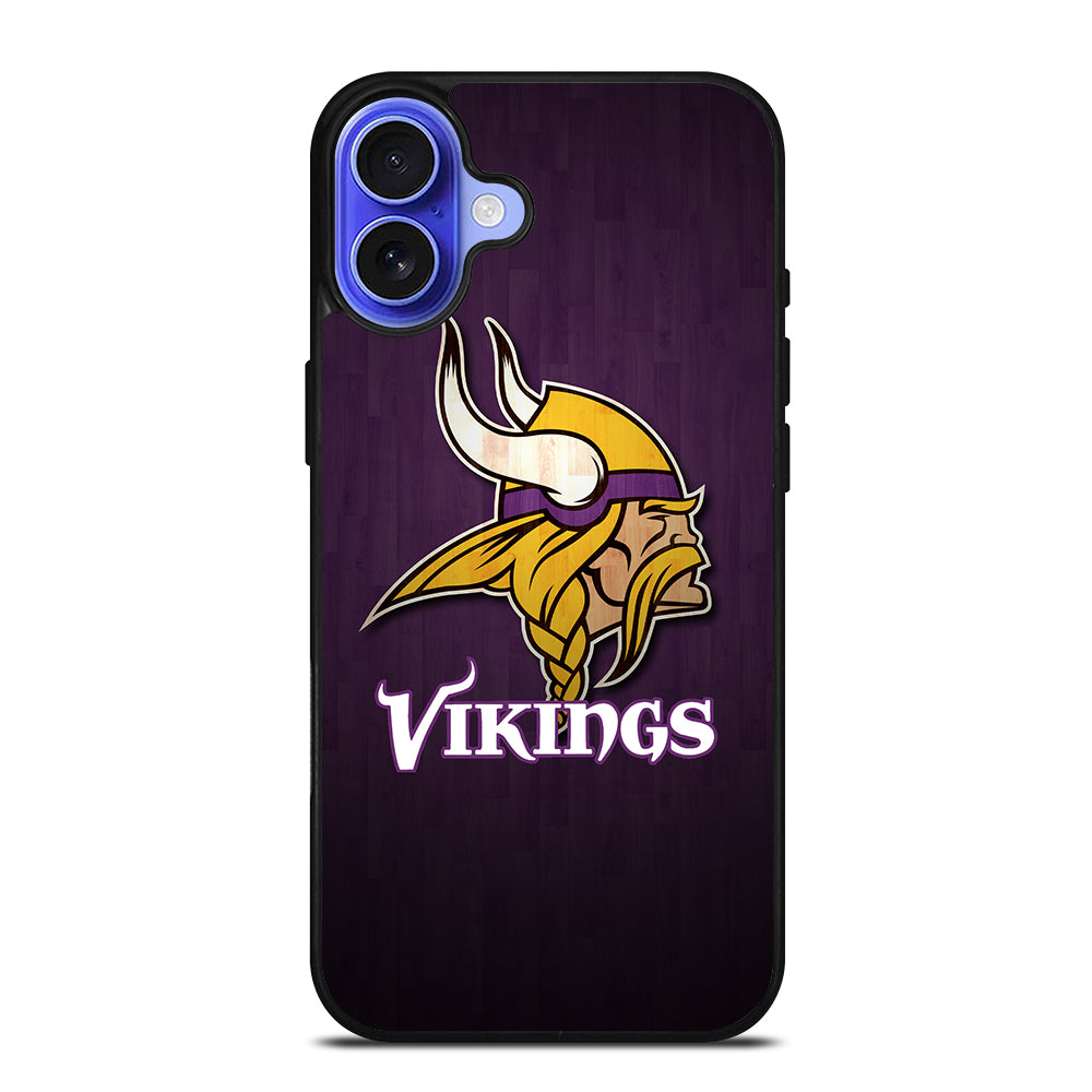 MINNESOTA VIKINGS WOODEN LOGO iPhone 16 Case Cover