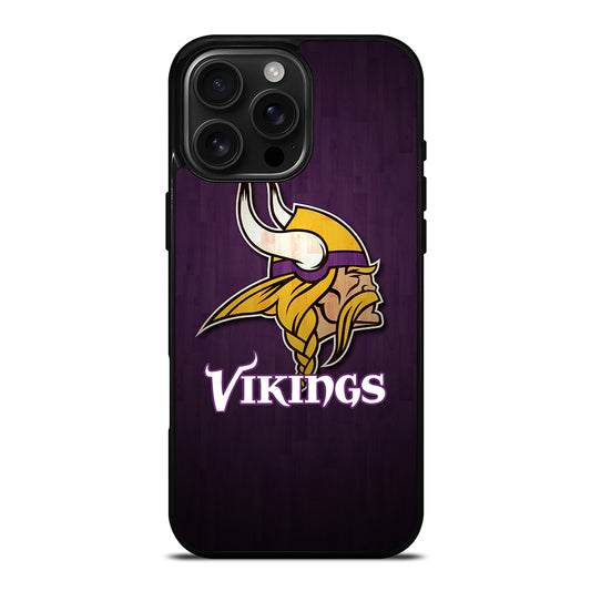 MINNESOTA VIKINGS WOODEN LOGO iPhone 16 Pro Max Case Cover