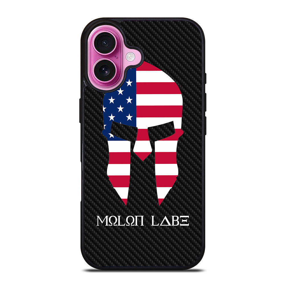 MOLON LABE AMERICAN FLAG CARBON LOGO iPhone 16 Plus Case Cover