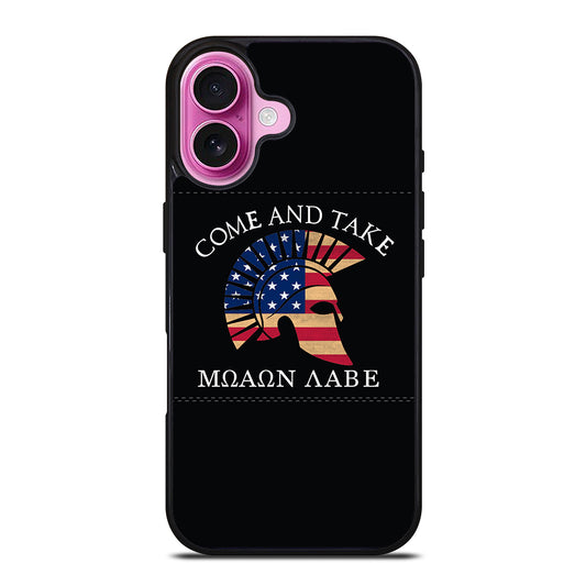MOLON LABE AMERICAN FLAG HELMET iPhone 16 Plus Case Cover