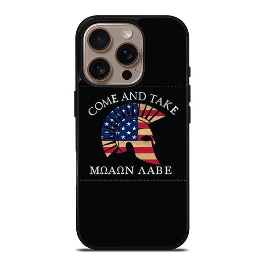 MOLON LABE AMERICAN FLAG HELMET iPhone 16 Pro Case Cover