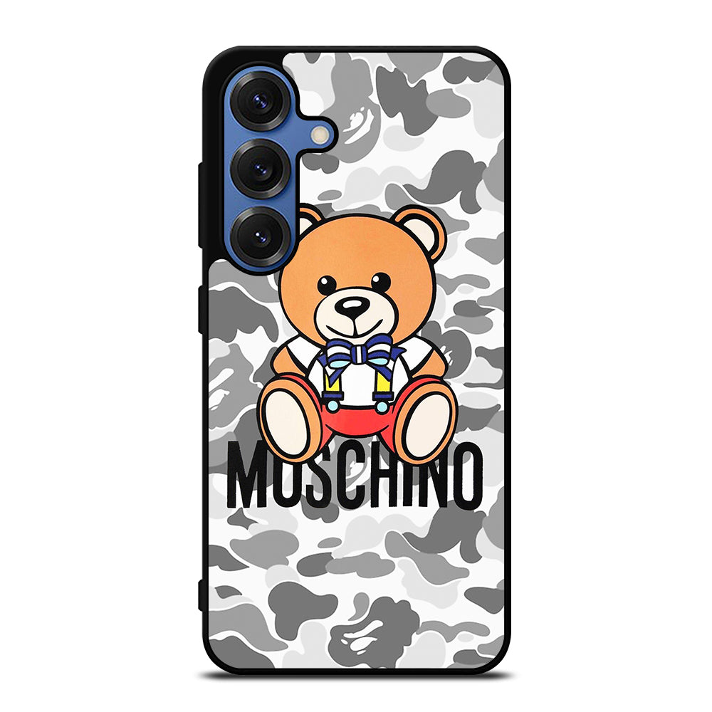 MOSCHINO TEDDY BEAR BAPE CAMO Samsung Galaxy S25 Case Cover