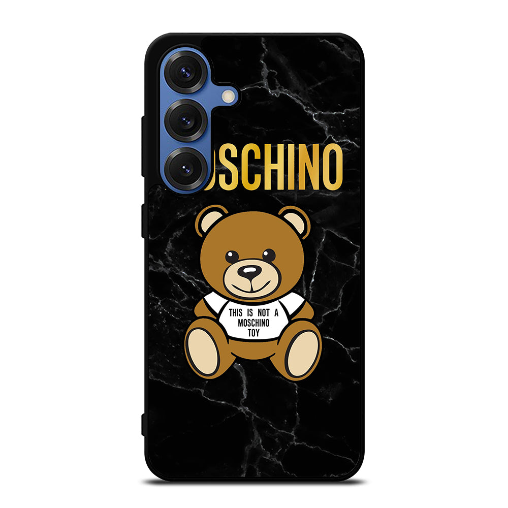 MOSCHINO TEDDY BEAR BLACK MARBLE Samsung Galaxy S25 Case Cover