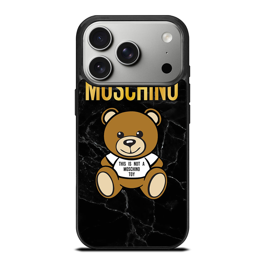 MOSCHINO TEDDY BEAR BLACK MARBLE iPhone 17 Pro Case Cover