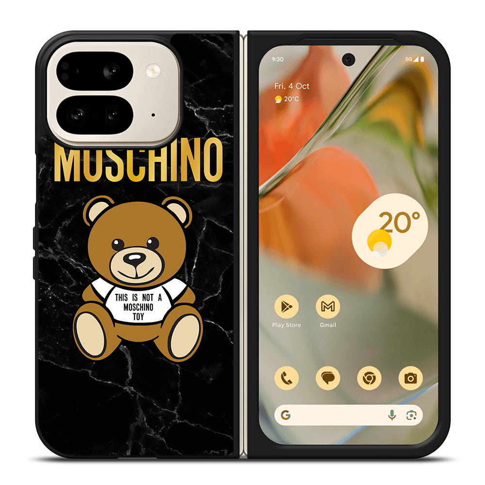 MOSCHINO TEDDY BEAR BLACK MARBLE Google Pixel 9 Pro Fold Case Cover