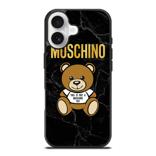 MOSCHINO TEDDY BEAR BLACK MARBLE iPhone 17 Case Cover
