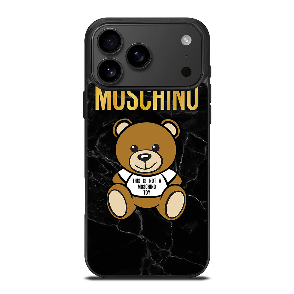 MOSCHINO TEDDY BEAR BLACK MARBLE iPhone 17 Pro Max Case Cover