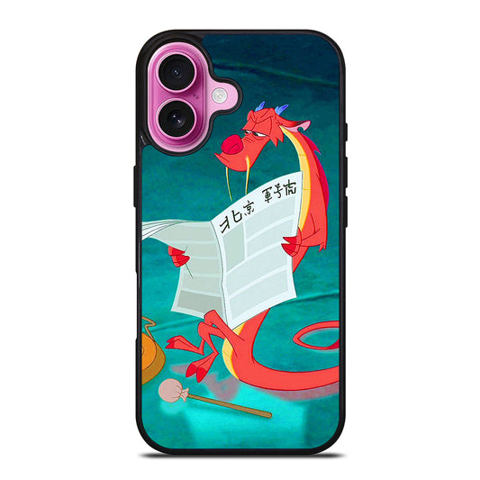 MUSHU MULAN DISNEY CARTOON iPhone 16 Plus Case Cover