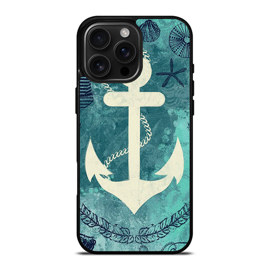 NAUTICAL ANCHOR ART iPhone 16 Pro Max Case Cover