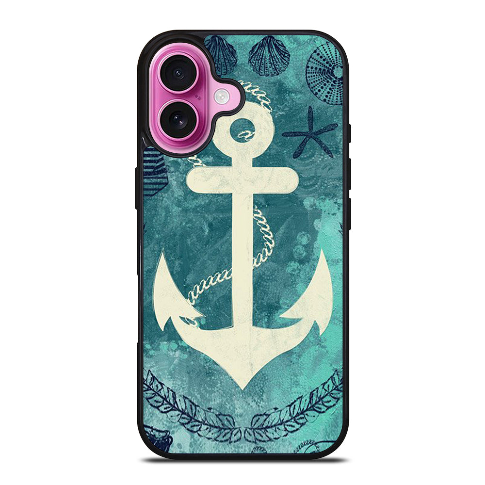 NAUTICAL ANCHOR ART iPhone 16 Plus Case Cover