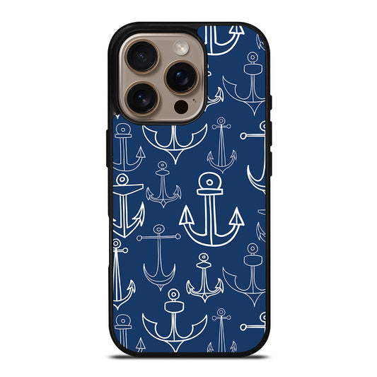 NAUTICAL ANCHOR PATTERN iPhone 16 Pro Case Cover