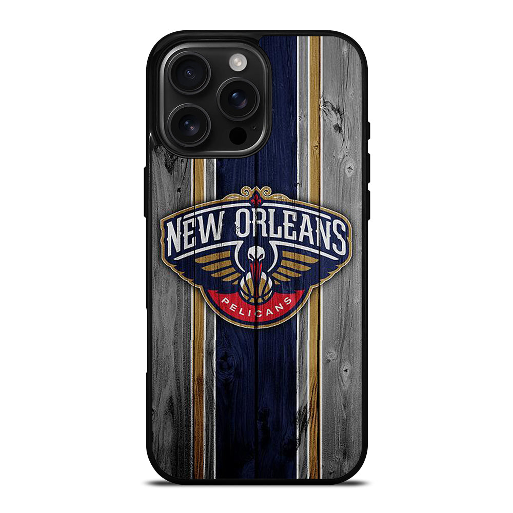 NEW ORLEANS PELICANS WOODEN LOGO iPhone 16 Pro Max Case Cover