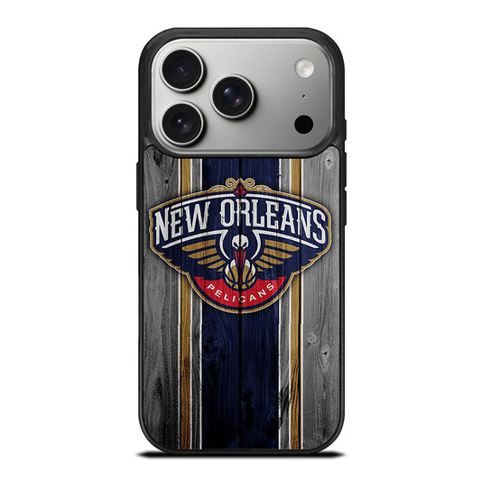 NEW ORLEANS PELICANS WOODEN LOGO iPhone 17 Pro Case Cover