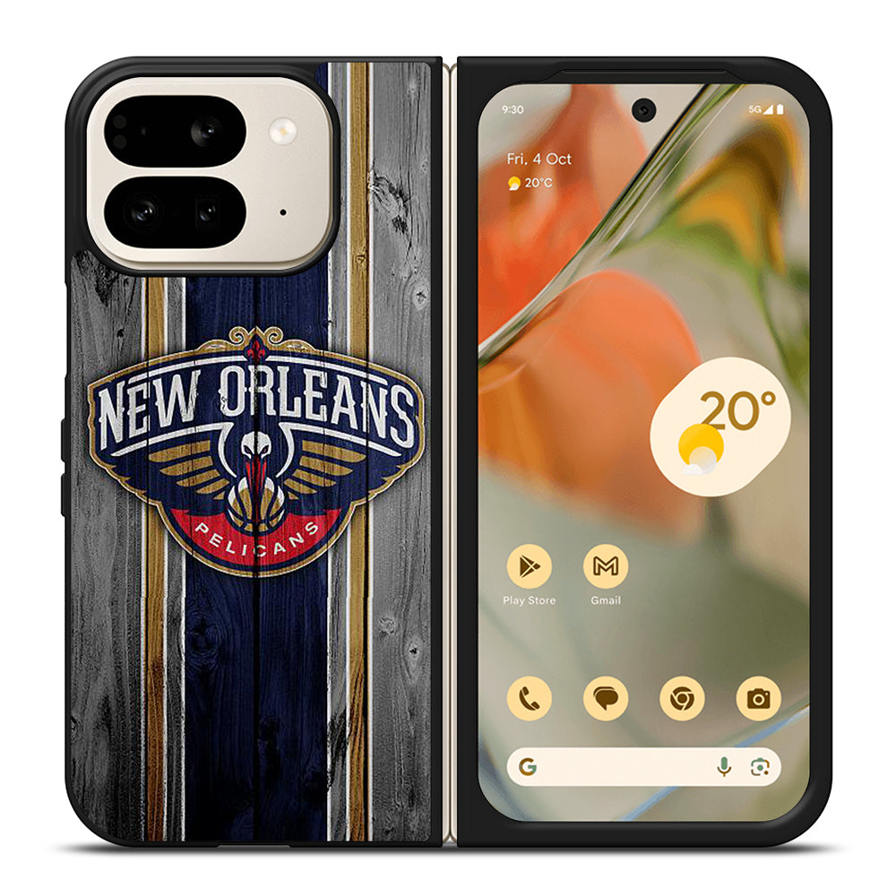 NEW ORLEANS PELICANS WOODEN LOGO Google Pixel 9 Pro Fold Case Cover